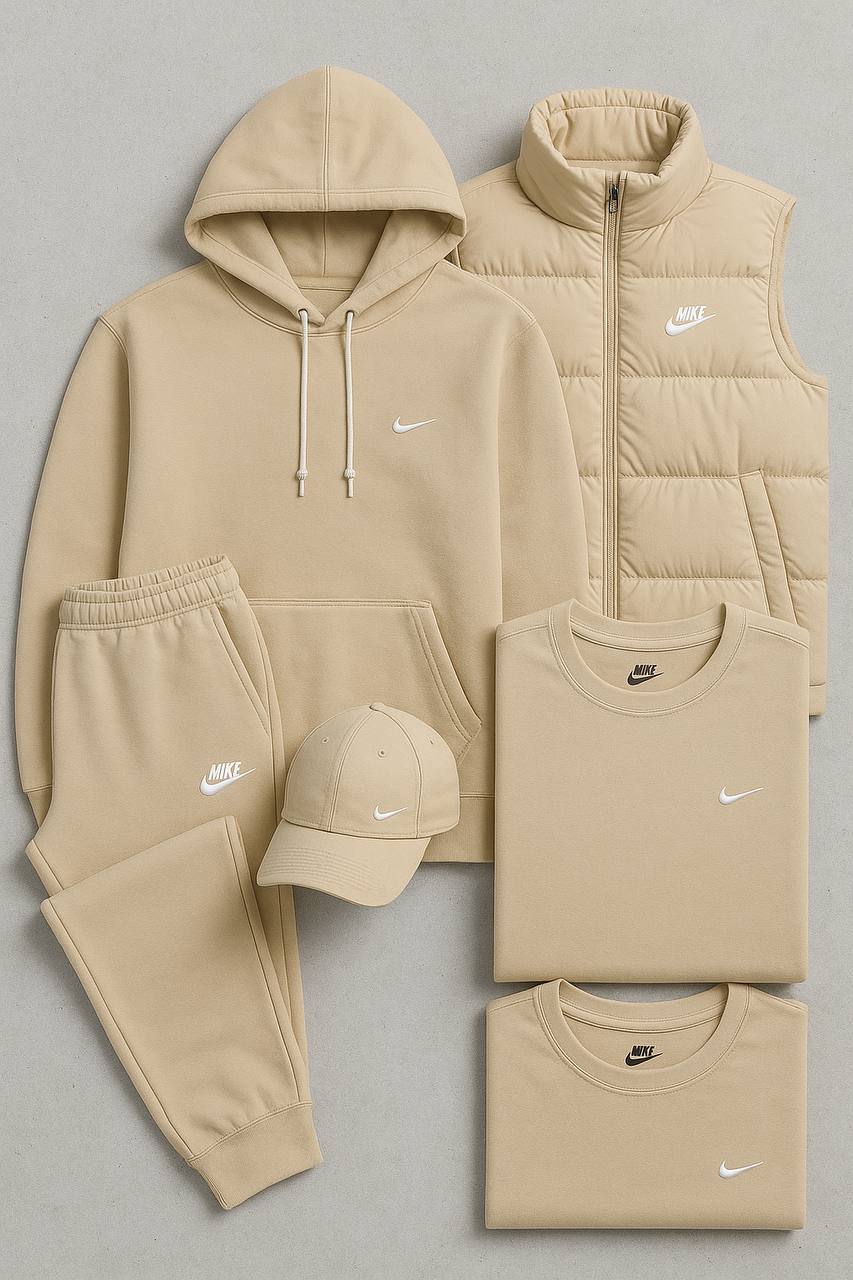Nk Complete Set™ – Sweatshirt, Pants, Down Jacket & T-shirt