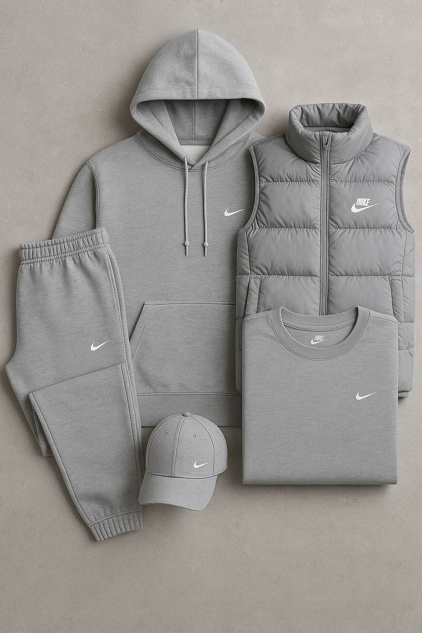 Nk Complete Set™ – Sweatshirt, Pants, Down Jacket & T-shirt