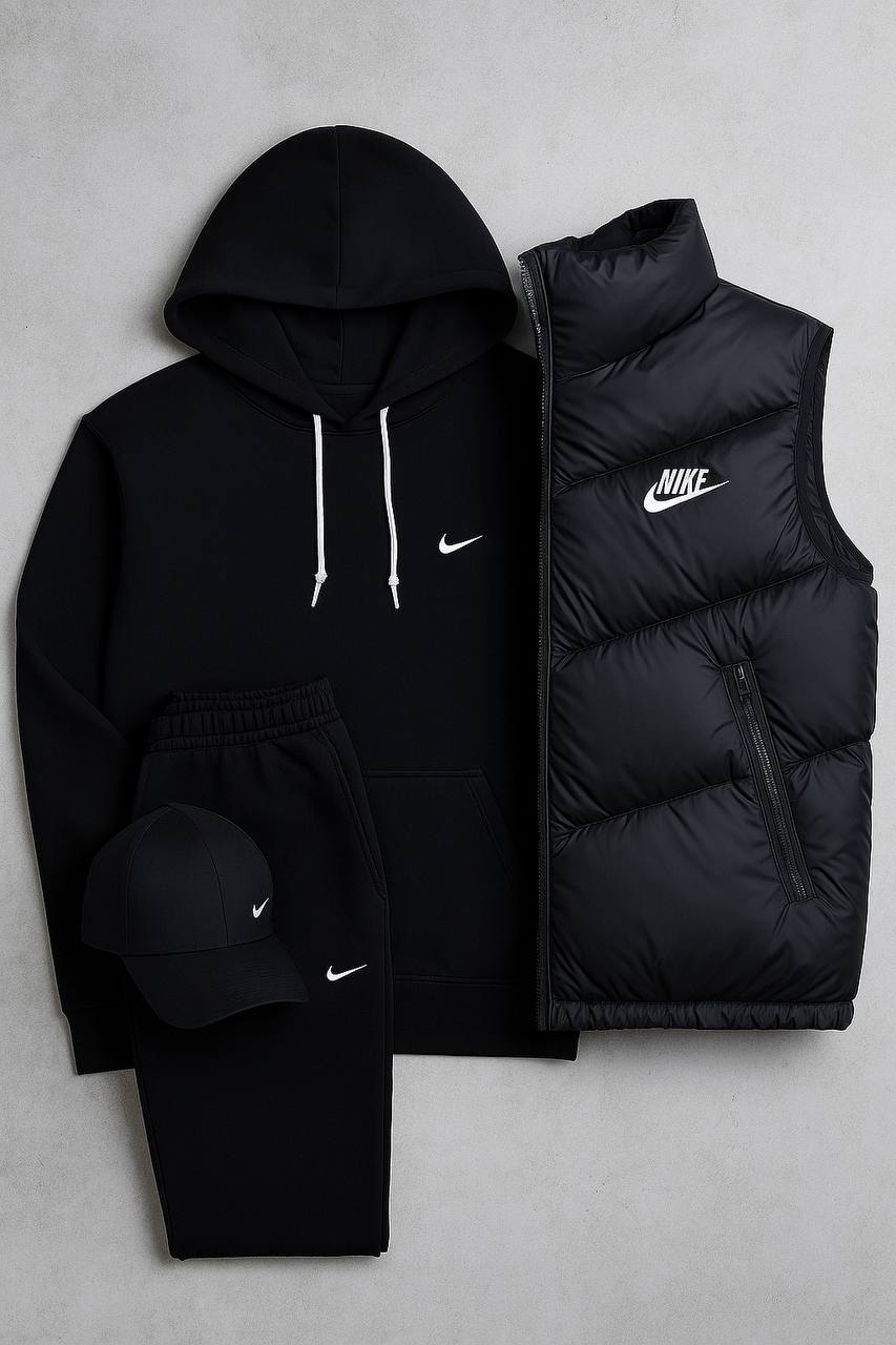 Nk Complete Set™ – Sweatshirt, Pants, Down Jacket & T-shirt