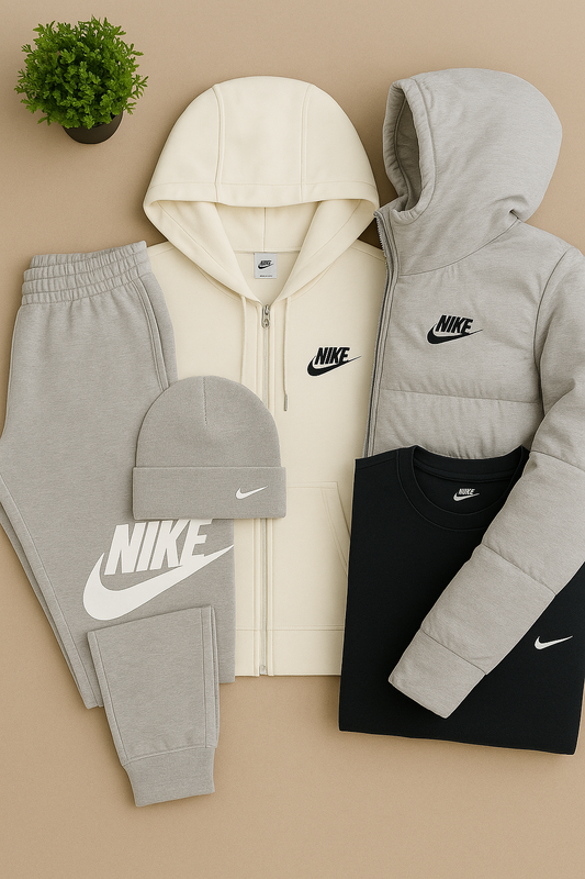 Winter Nk Set – Puffer Jacket, Hoodie, Pants & Beanie